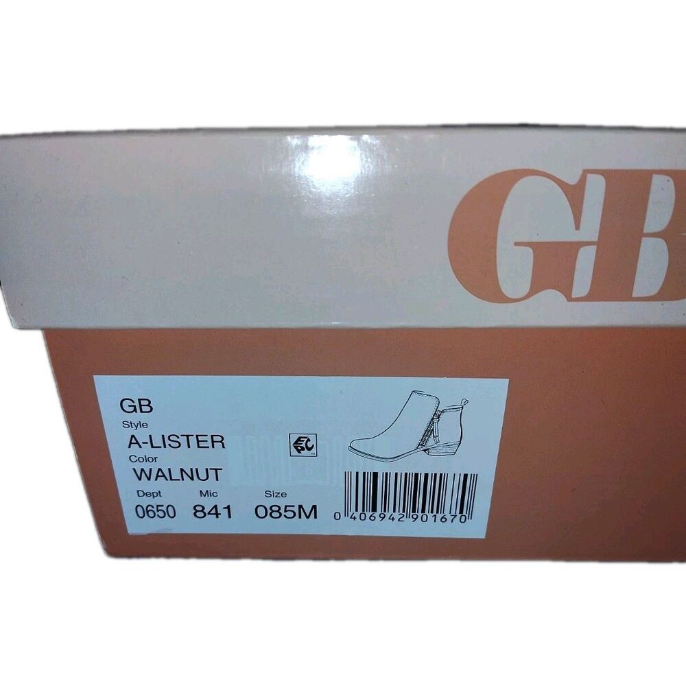 GB Gianni Bini A-Lister Walnut Brown Suede Double Zip Ankle Booties Boots... - Picture 4 of 11